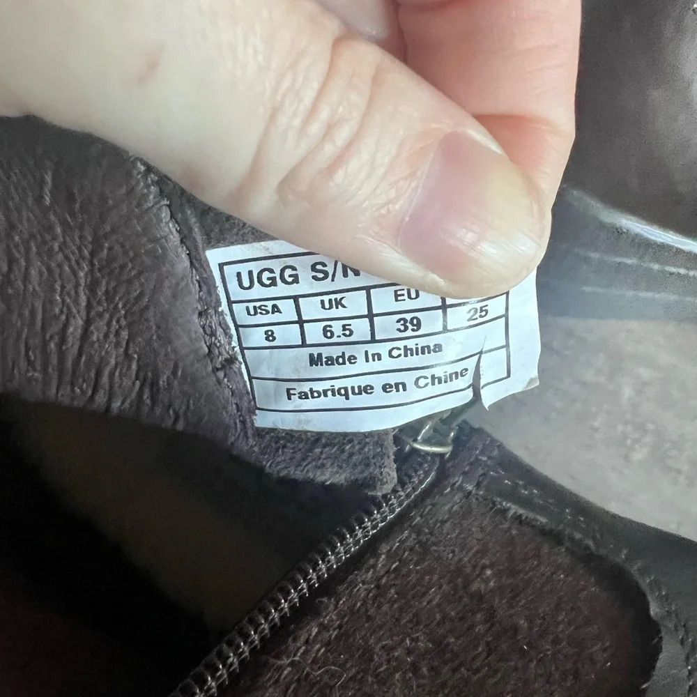 UGG Emalie Wedge Leather Ankle Boot Size 8 - Picture 5 of 6